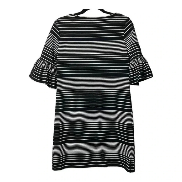 1313. MAX STUDIO BELL HALF SLEEVE SHIFT DRESS STRIPES BLACK/WHITE IN COLOR XSM - Picture 7 of 10